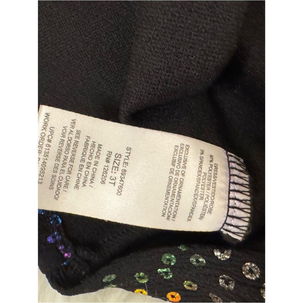 Pippa & Julie Black Long-Sleeve Dress with Rainbow Sequin Dots - Picture 8 of 11